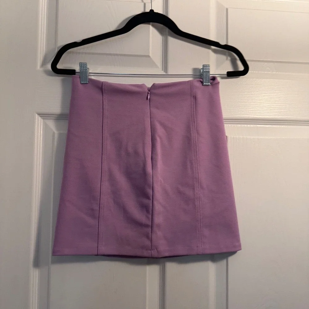 Zara Mini Skirt Purple Small Minimalist Career Night Out